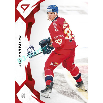 2025 Sportzoo Hokejové ČESKO #17 Jan Košťálek Red