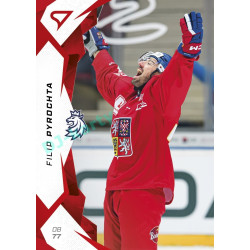2025 Sportzoo Hokejové ČESKO #21 Filip Pyrochta Red
