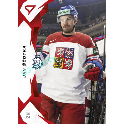 2025 Sportzoo Hokejové ČESKO #24 Jan Ščotka Red