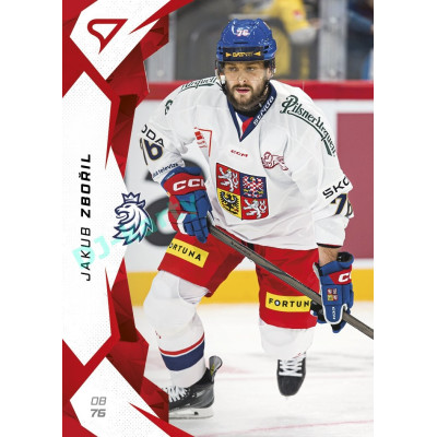 2025 Sportzoo Hokejové ČESKO #28 Jakub Zbořil Red