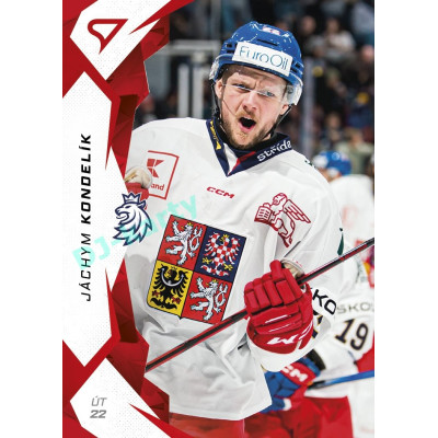 2025 Sportzoo Hokejové ČESKO #43 Jáchym Kondelík Red