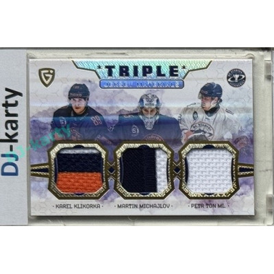 2024/25 Maxa Liga EXPO #JM-14 K. Klikorka / M. Michajlov / P. Ton ml. Triple Jersey Materials 1of4