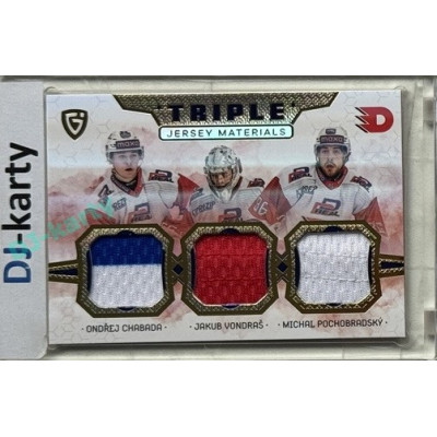 2024/25 Maxa Liga EXPO #JM-11 O. Chabada / J. Vondraš / M. Pochobradský Triple Jersey Materials 1of4