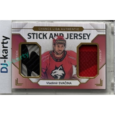 2023/24 Goal cards Chance Liga 2. série #SJ-13 Vladimír Svačina Game Used Material Jersey&Stick 09/10