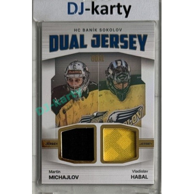 2023/24 Goal cards Chance Liga 2. série #JD-16 Martin Michajlov / Vladislav Habal Game Used Material Dual Jersey 04/10