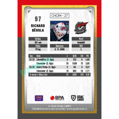 2024/25 Maxa Liga Update #CHOM-27 Richard Běhula