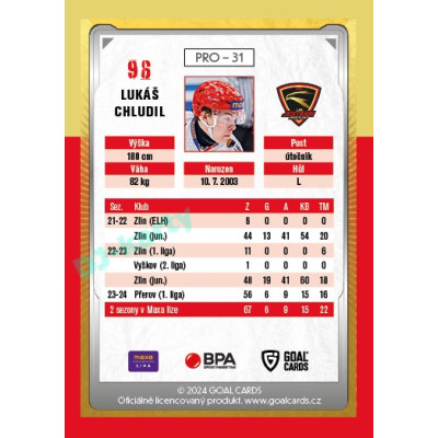 2024/25 Maxa Liga Update #PRO-31 Lukáš Chludil