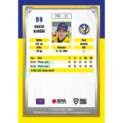 2024/25 Maxa Liga Update #PRE-35 David Buršík