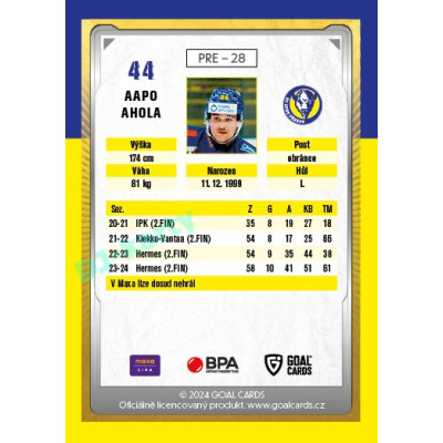2024/25 Maxa Liga Update #PRE-28 Aapo Ahola