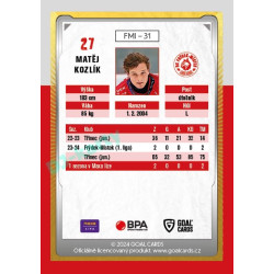2024/25 Maxa Liga Update #FMI-31 Matěj Kozlík