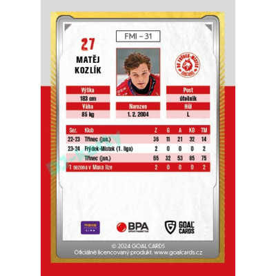2024/25 Maxa Liga Update #FMI-31 Matěj Kozlík