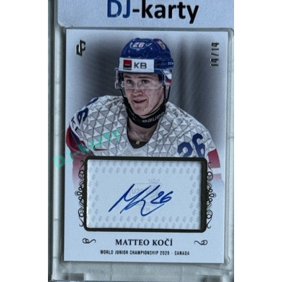 2024/25 LC Repre serie 1 #U20-MKO Matteo Kočí World Junior Championship 2025 Canada Authentic Signature White xx/14