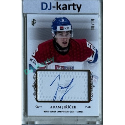 2024/25 LC Repre serie 1 #U20-AJI Adam Jiříček World Junior Championship 2025 Canada Authentic Signature White xx/14
