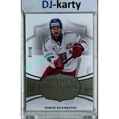2024/25 LC Repre serie 1 #SHG-09 Tomáš Kundrátek Season Collection Swiss Hockey Games 2024 Platinum xx/18