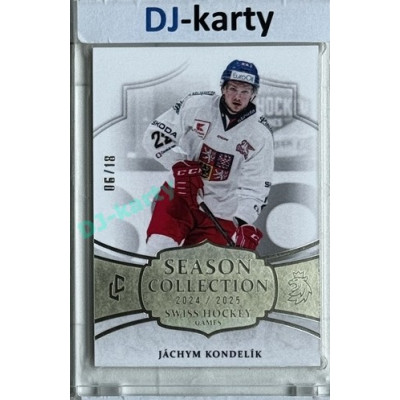 2024/25 LC Repre serie 1 #SHG-16 Jáchym Kondelík Season Collection Swiss Hockey Games 2024 Platinum xx/18