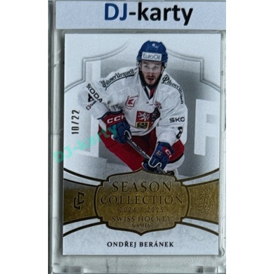 2024/25 LC Repre serie 1 #SHG-10 Ondřej Beránek Season Collection Swiss Hockey Games 2024 Gold xx/22