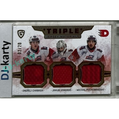 2024/25 Maxa Liga Update #JM-11 J. Vondraš / O. Chabada / M. Pochobradský Triple Jersey Red 02/20