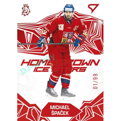 2025 Sportzoo Hokejové ČESKO #HS-27 Michael Špaček Homegrown Ice Stars Red xx/99