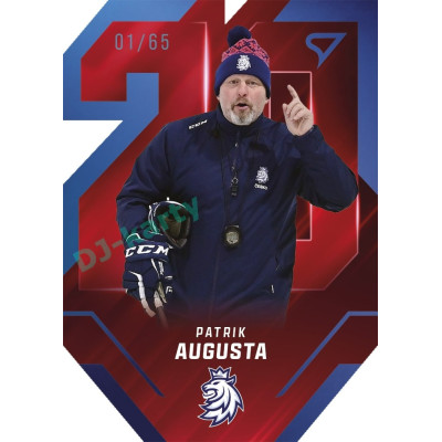 2025 Sportzoo Hokejové ČESKO #TE-25 Patrik Augusta Team 20 Blue xx/65