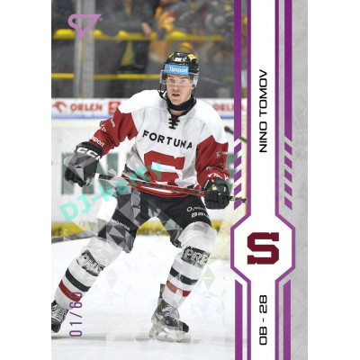2024/25 Sportzoo ELH Play Off #381 Nino Tomov Purple Iceberg xx/60