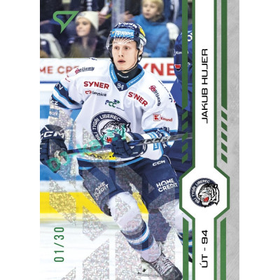2024/25 Sportzoo ELH Play Off #408 Jakub Hujer Green Glitter xx/30