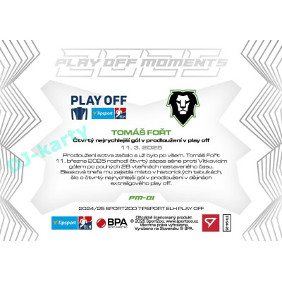 2024/25 Sportzoo ELH Play Off #PM-01 Tomáš Fořt Play Off Moments