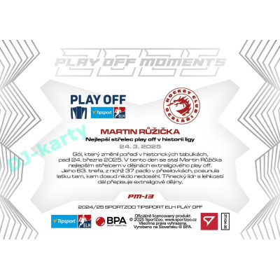 2024/25 Sportzoo ELH Play Off #PM-13 Martin Růžička Play Off Moments