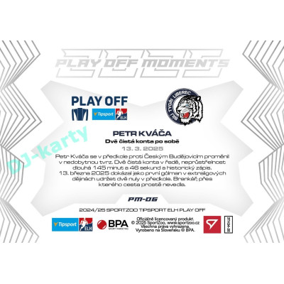 2024/25 Sportzoo ELH Play Off #PM-06 Petr Kváča Play Off Moments