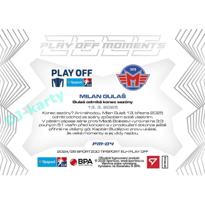 2024/25 Sportzoo ELH Play Off #PM-04 Milan Gulaš Play Off Moments