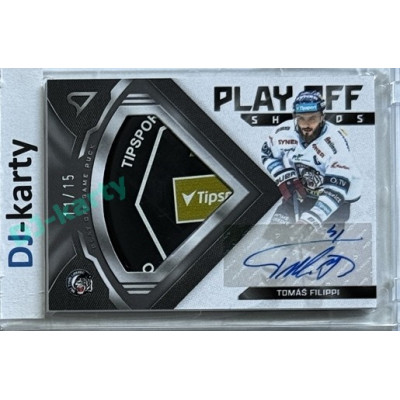 2024/25 Sportzoo ELH Play Off #PS-TF Tomáš Filippi Play Off Shards Auto Puck 11/15