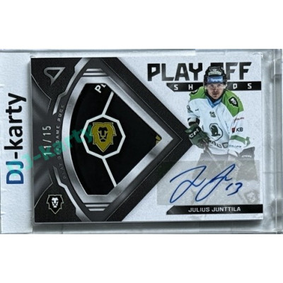 2024/25 Sportzoo ELH Play Off #PS-JJ Julius Junttila Play Off Shards Auto Puck 11/15