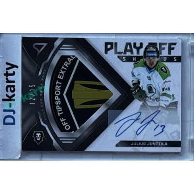 2024/25 Sportzoo ELH Play Off #PS-JJ Julius Junttila Play Off Shards Auto Puck 12/15