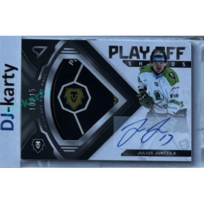 2024/25 Sportzoo ELH Play Off #PS-JJ Julius Junttila Play Off Shards Auto Puck 10/15