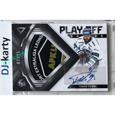 2024/25 Sportzoo ELH Play Off #PS-TF Tomáš Filippi Play Off Shards Auto Puck 07/15
