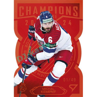 2025 Sportzoo Hokejové ČESKO #CG-06 Michal Kempný Champions 2024 Red Die Cut xx/49