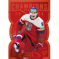 2025 Sportzoo Hokejové ČESKO #CG-18 Dominik Kubalík Champions 2024 Red Die Cut xx/49