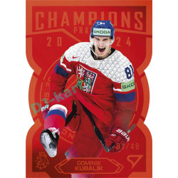 2025 Sportzoo Hokejové ČESKO #CG-18 Dominik Kubalík Champions 2024 Red Die Cut xx/49