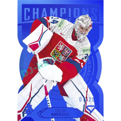 2025 Sportzoo Hokejové ČESKO #CG-02 Petr Mrázek Champions 2024 Blue Die Cut xx/25