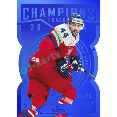 2025 Sportzoo Hokejové ČESKO #CG-09 Jan Rutta Champions 2024 Blue Die Cut xx/25