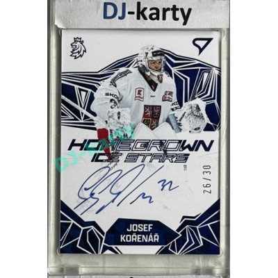 2025 Sportzoo Hokejové ČESKO #HSS-JK Josef Kořenář Homegrown Ice Stars Blue Auto 26/30