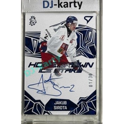 2025 Sportzoo Hokejové ČESKO #HSS-JS Jakub Sirota Homegrown Ice Stars Blue Auto 01/30