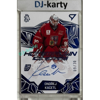 2025 Sportzoo Hokejové ČESKO #HSS-OK Ondřej Kacetl Homegrown Ice Stars Blue Auto 09/30