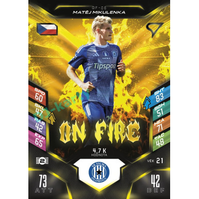 2025/26 Sportzoo Chance Liga DUEL #OF-06 MATĚJ MIKULENKA On Fire