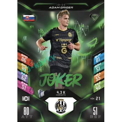 2025/26 Sportzoo Chance Liga DUEL #JO-09 ADAM GRIGER Joker