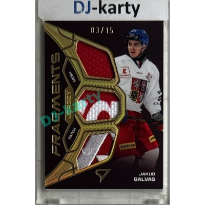 2025 Sportzoo Hokejové ČESKO #JF-JG Jakub Galvas Jersey Fragments Level 3 03/15