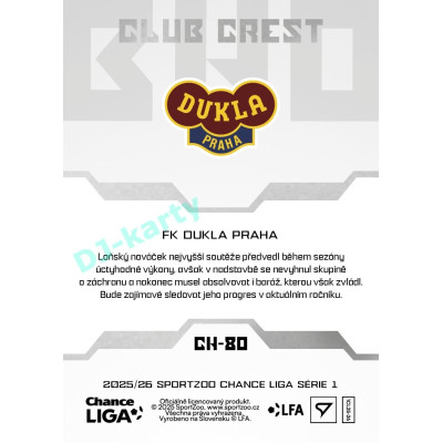 2025/26 Sportzoo Chance Liga 1. série #CH-80 Club Crest Clubhouse