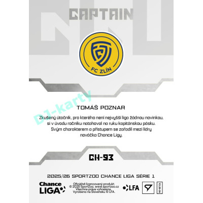 2025/26 Sportzoo Chance Liga 1. série #CH-93 Captain Clubhouse