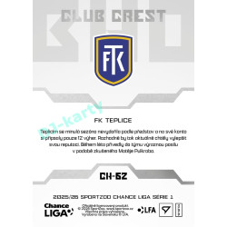 2025/26 Sportzoo Chance Liga 1. série #CH-62 Club Crest Clubhouse