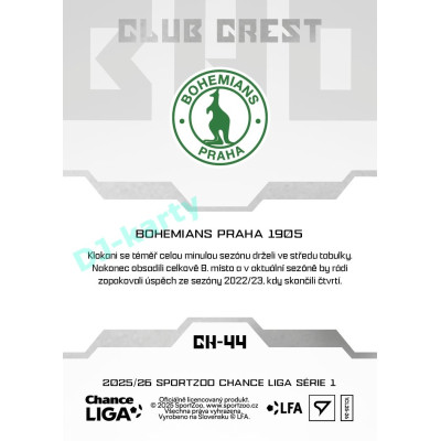 2025/26 Sportzoo Chance Liga 1. série #CH-44 Club Crest Clubhouse