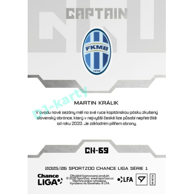 2025/26 Sportzoo Chance Liga 1. série #CH-69 Captain Clubhouse